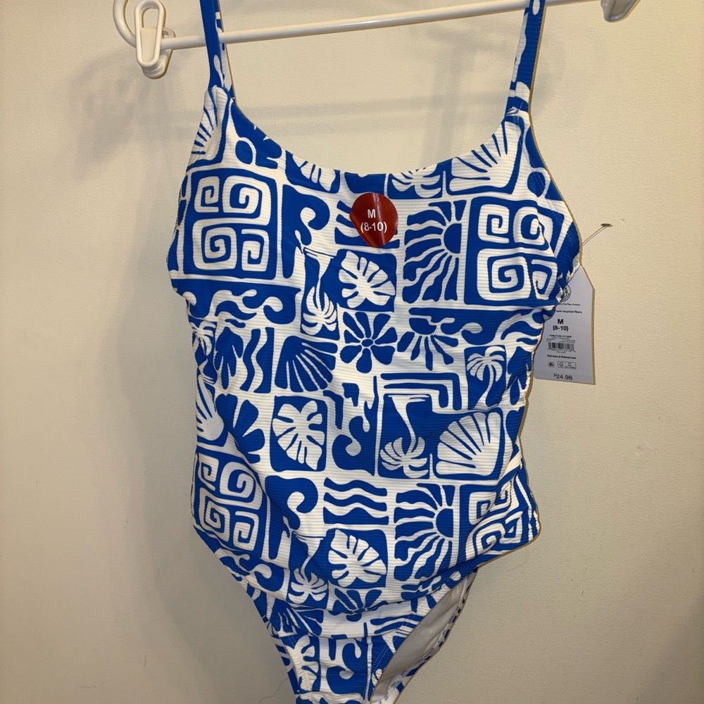 Blue Patterned Swimsuit